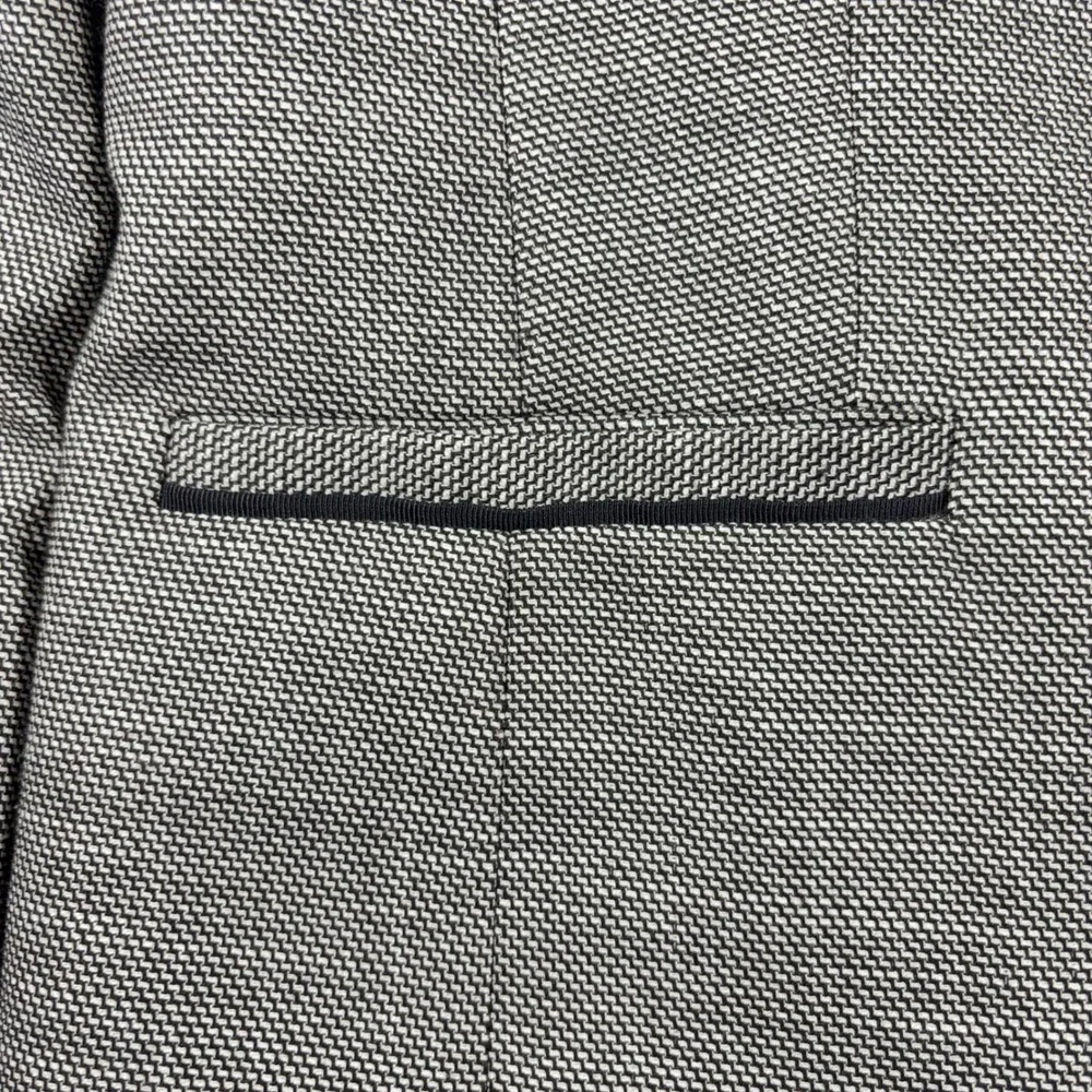 Talbots Blazer Gray Black Trimmed Houndstooth‎ Career Jacket - Size 8 Classic